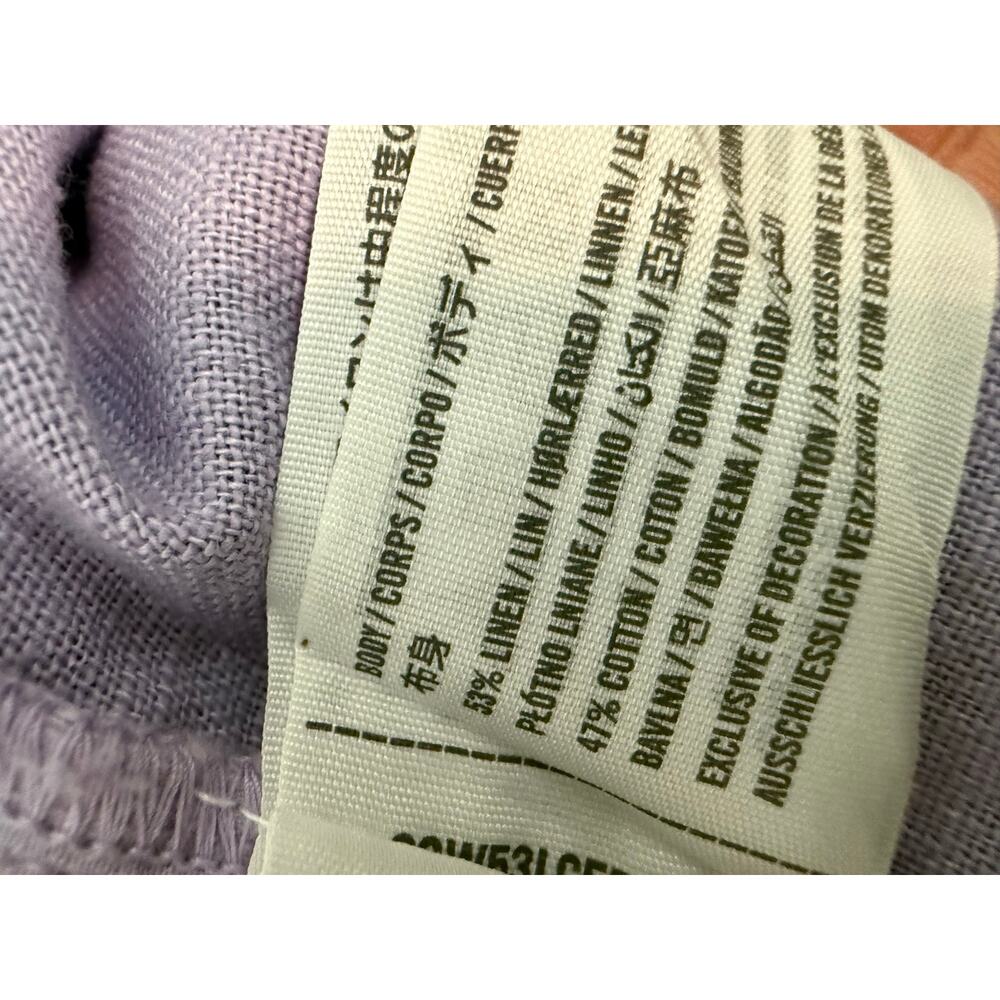 Abercrombie & Fitch Lavender Linen Blend tailored Wide Leg Pants Small - Picture 12 of 12